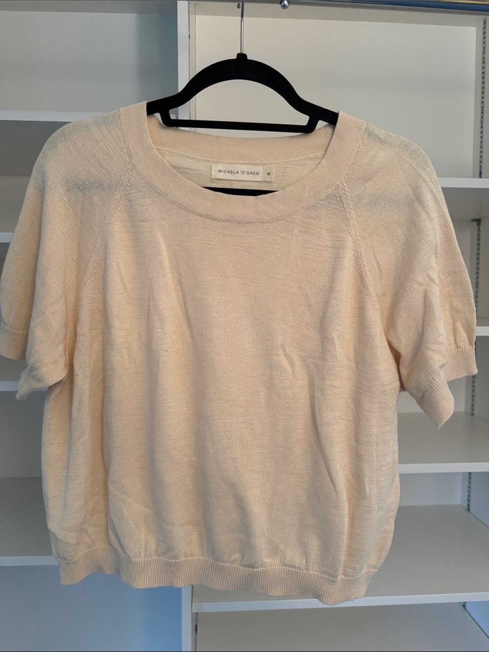 Micaela Greg Raglan Tee in Cream